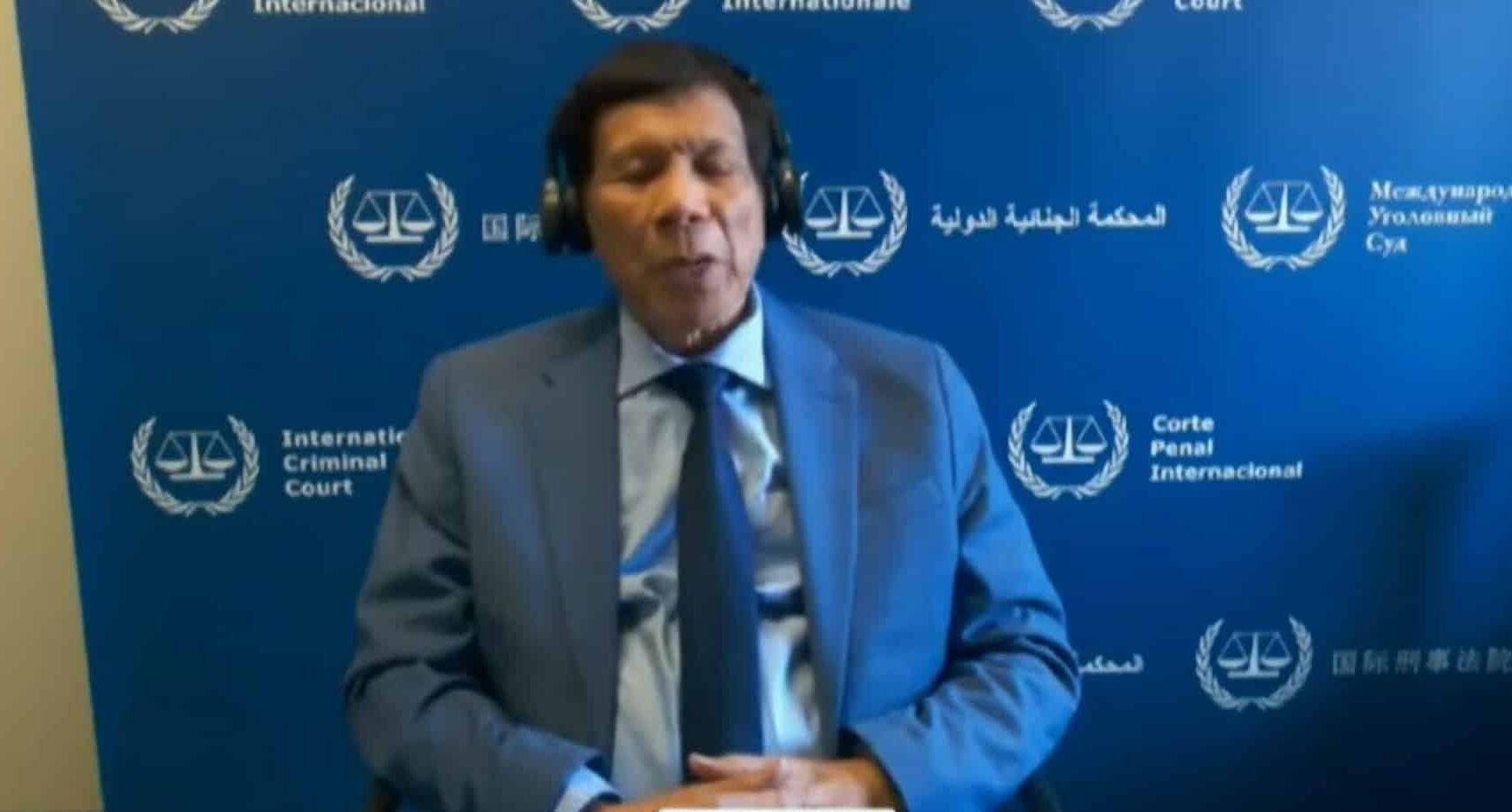 Initial apperance of suspect Rodrigo Roa Duterte.     GRAB FROM ICC